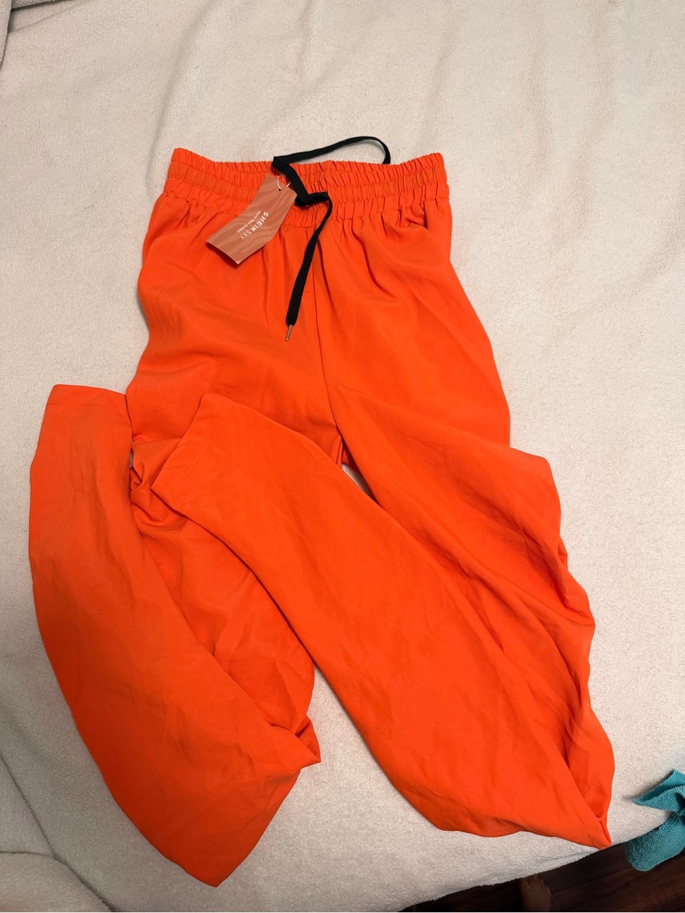 SHEIN Neon Orange Elastic Waist Jogger Pants